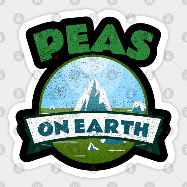 Peas on Earth Christmas Jumper Vintage Distressed Sticker by Inspire Enclave